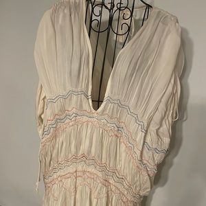 Free People Embroidered Cream Dress